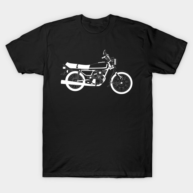 Honda GL100 White Outline T-Shirt by kindacoolbutnotreally